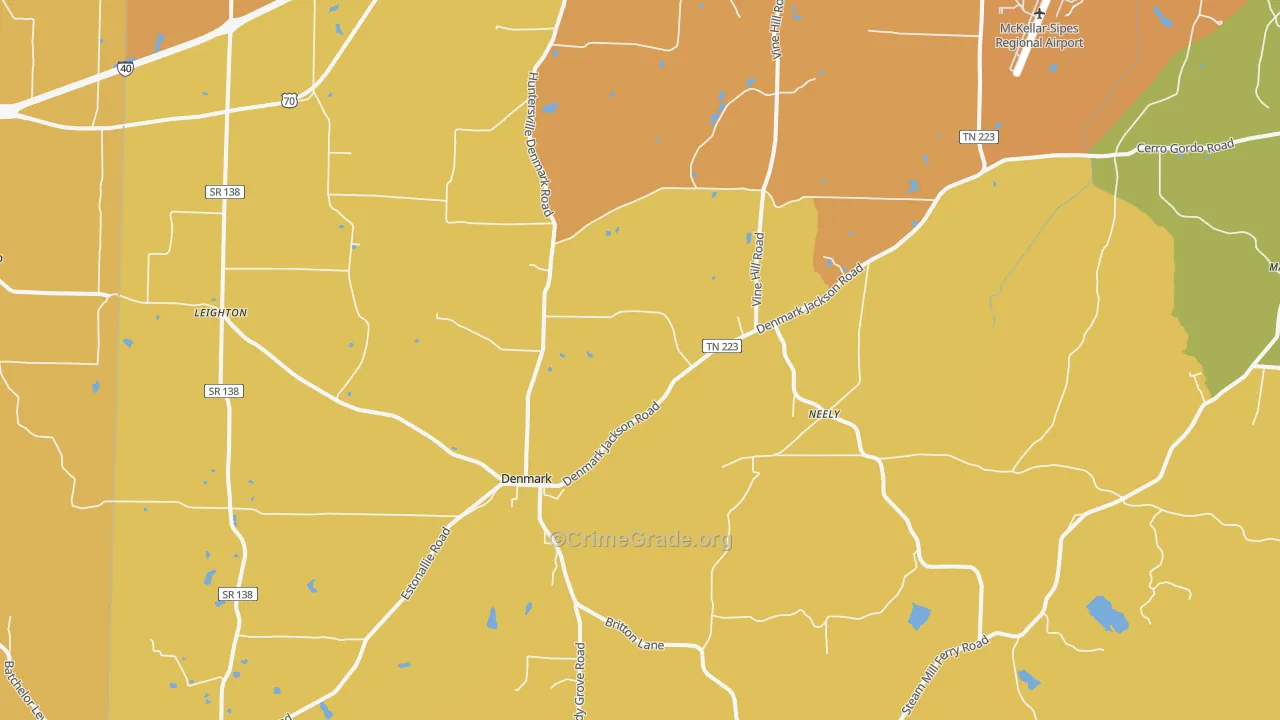 38391, TN Map of Vehicle Theft Rates