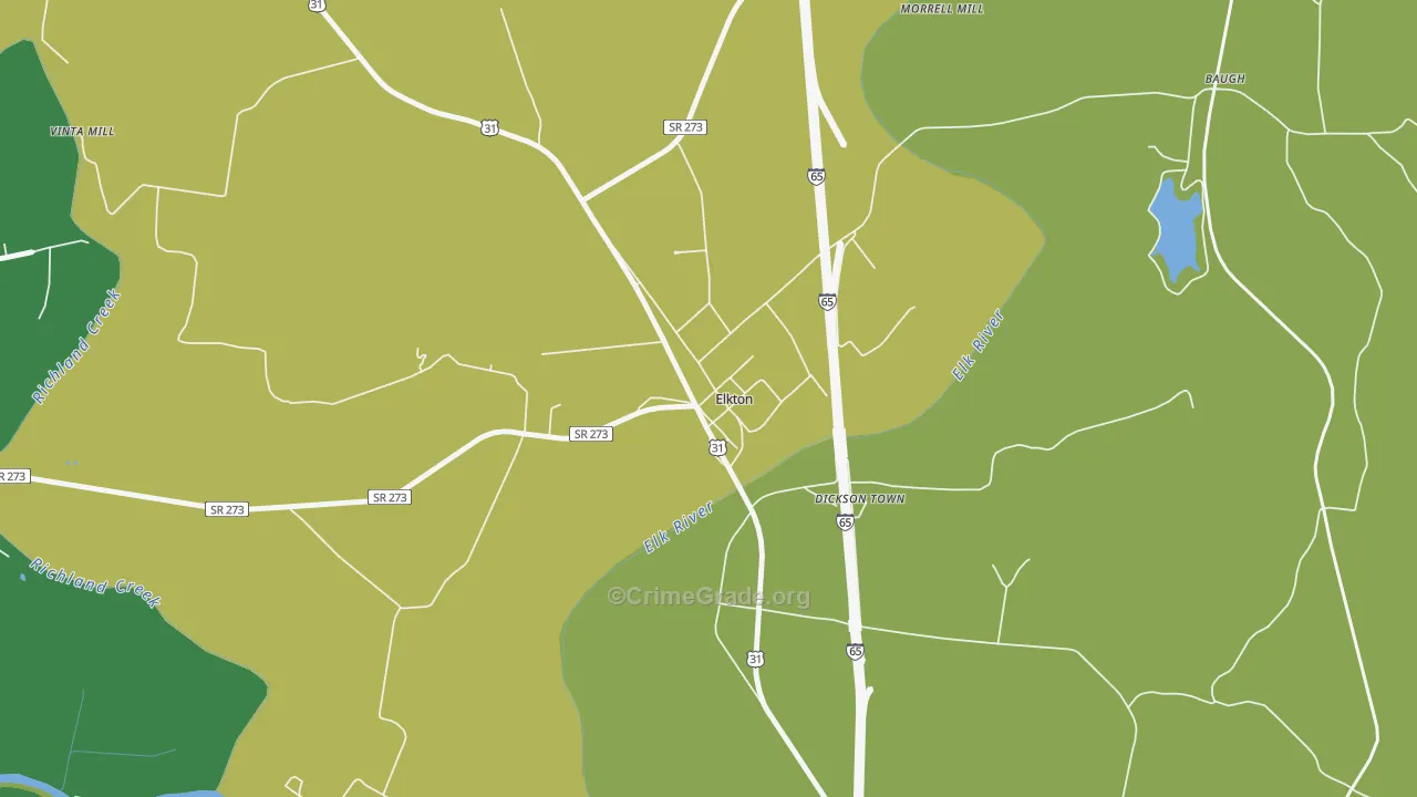 38455, TN Map of Vehicle Theft Rates