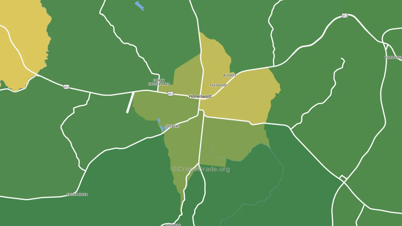 38462, TN Map of Vehicle Theft Rates