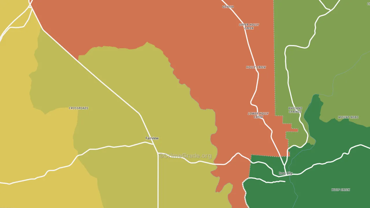 38463, TN Map of Vehicle Theft Rates