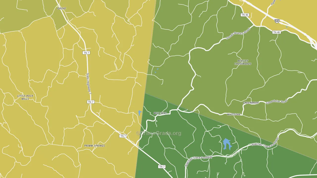 38476, TN Map of Vehicle Theft Rates