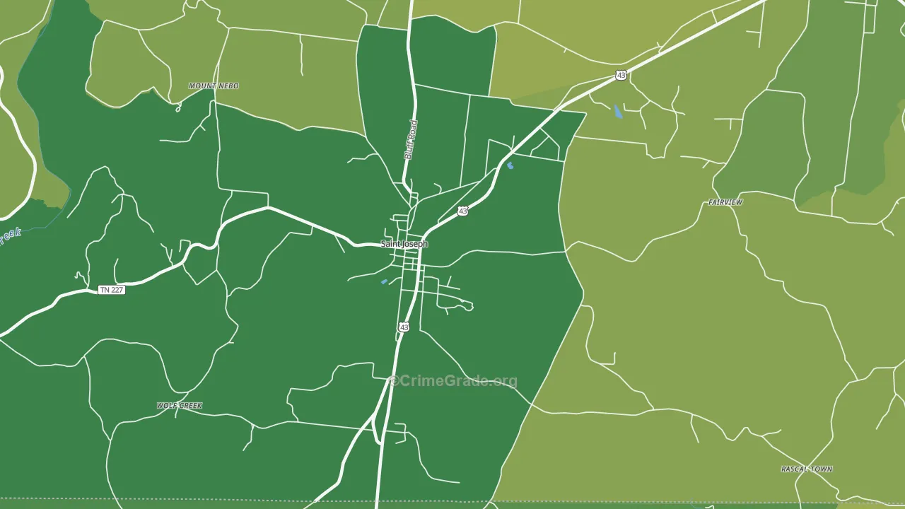 38481, TN Map of Vehicle Theft Rates