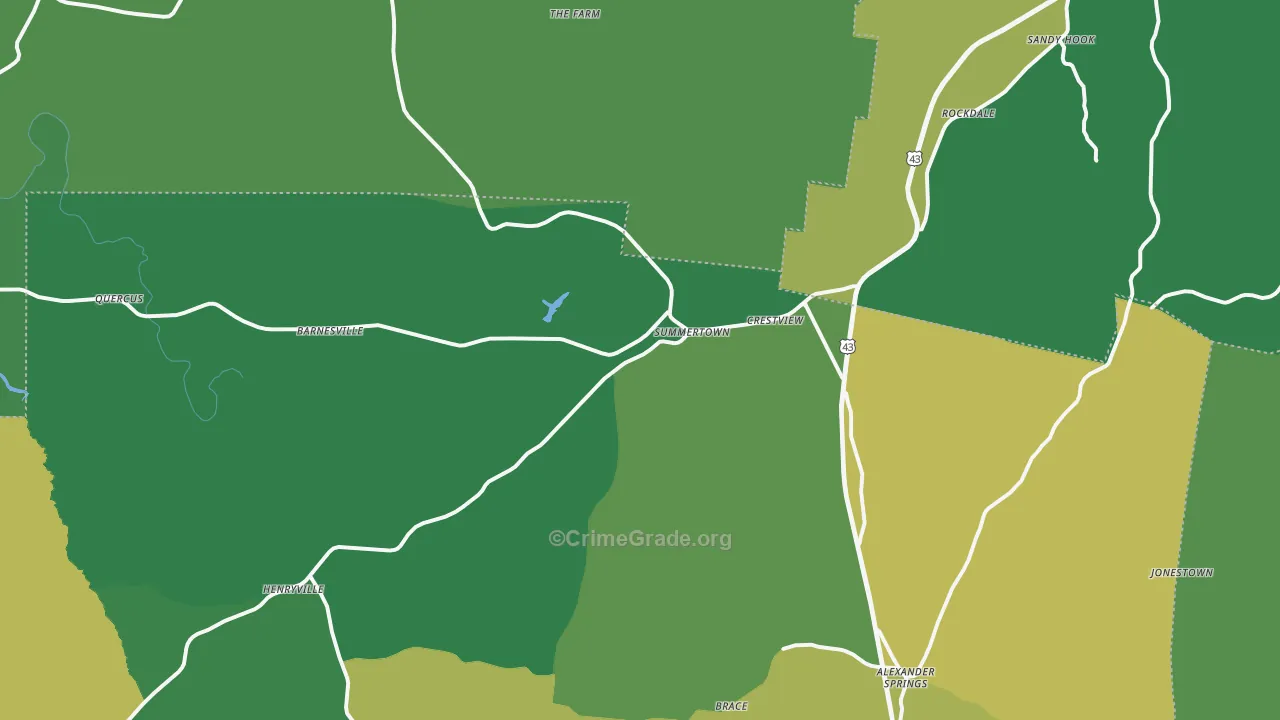 38483, TN Map of Vehicle Theft Rates