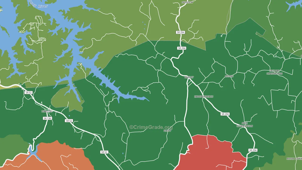 38541, TN Map of Vehicle Theft Rates