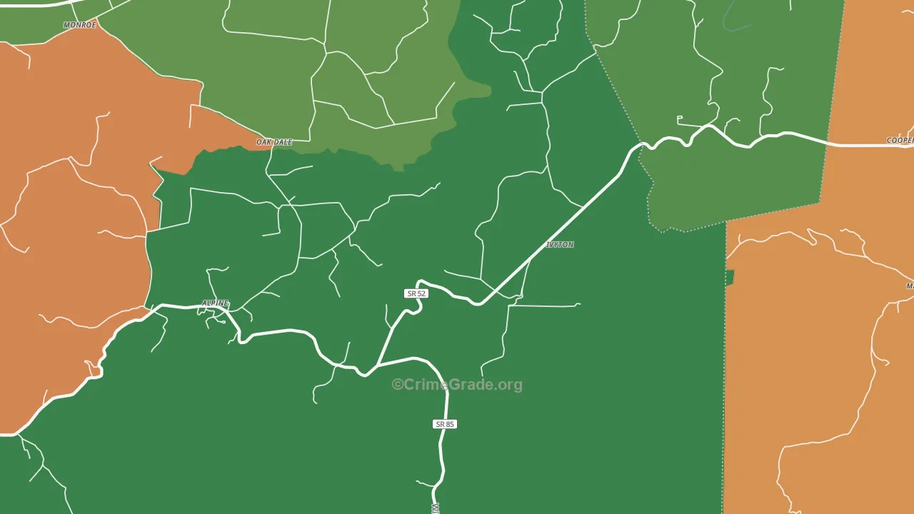 38543, TN Map of Vehicle Theft Rates
