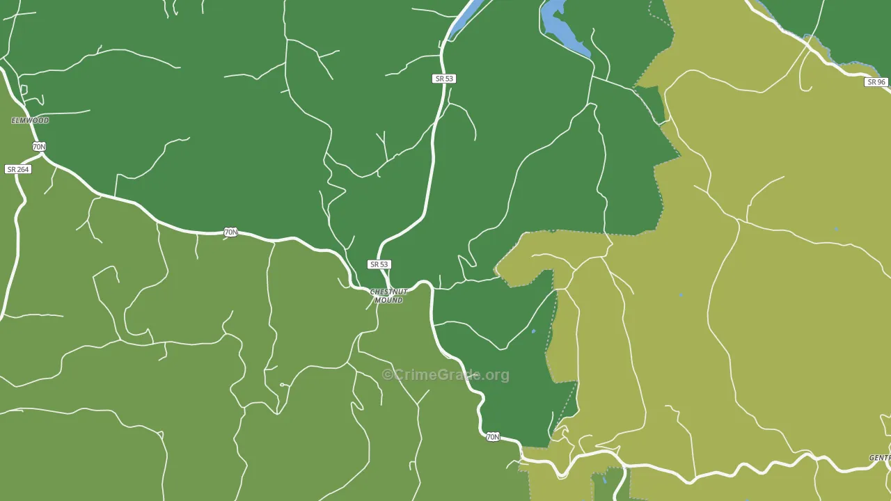 38552, TN Map of Vehicle Theft Rates
