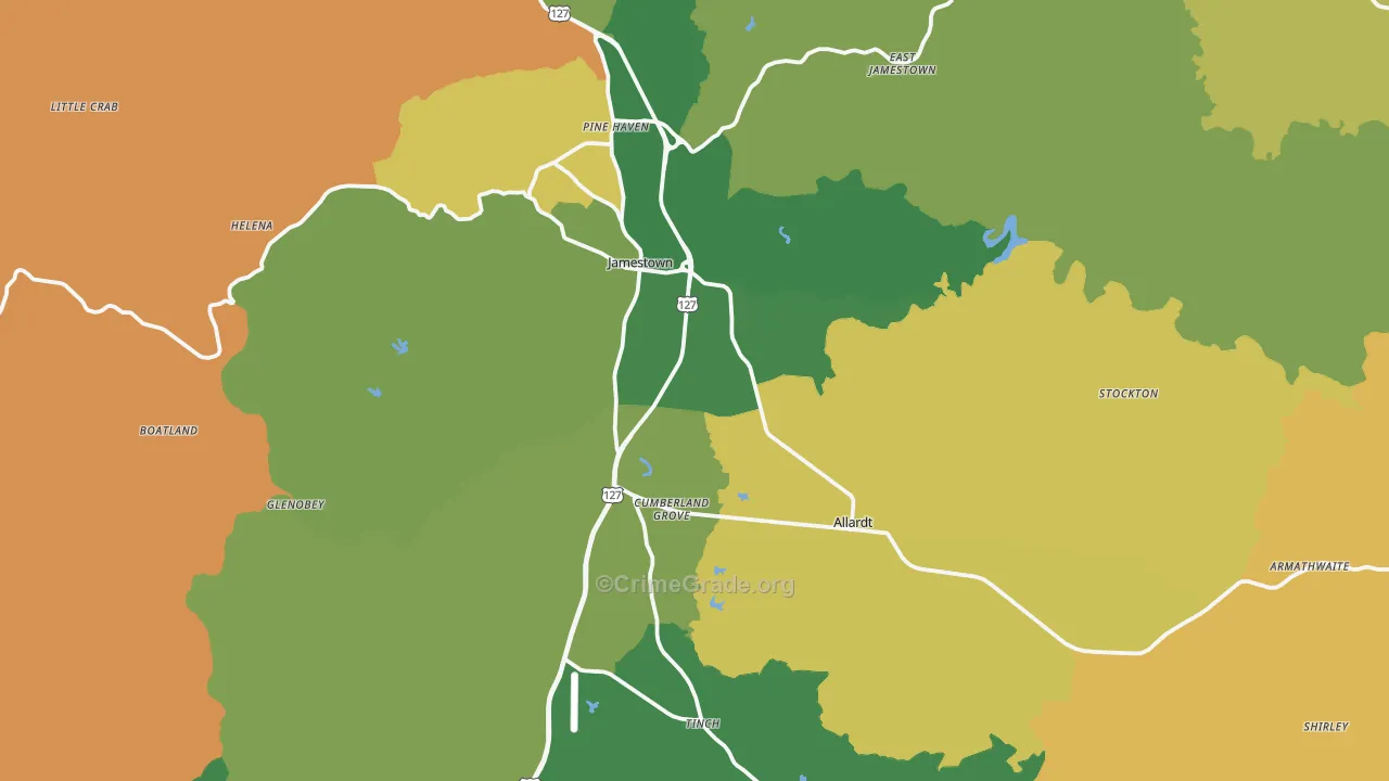 38556, TN Map of Vehicle Theft Rates