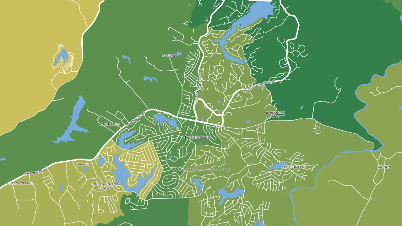 38558, TN Map of Vehicle Theft Rates