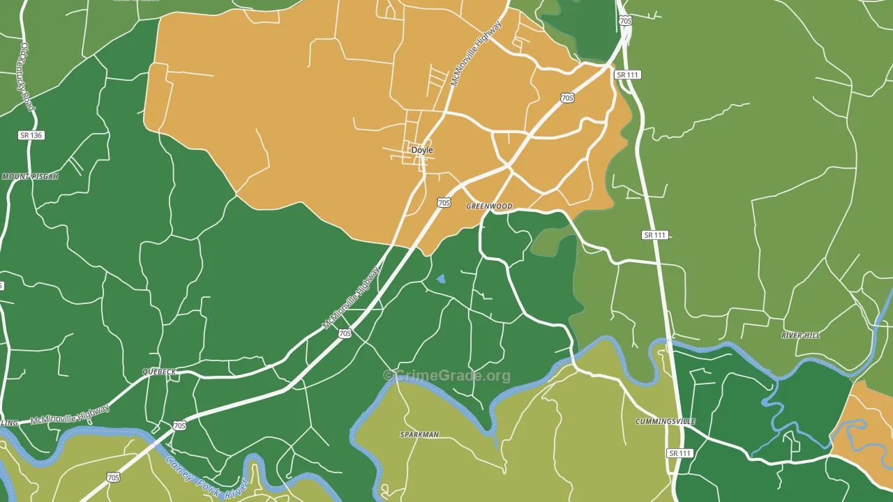 38559, TN Map of Vehicle Theft Rates