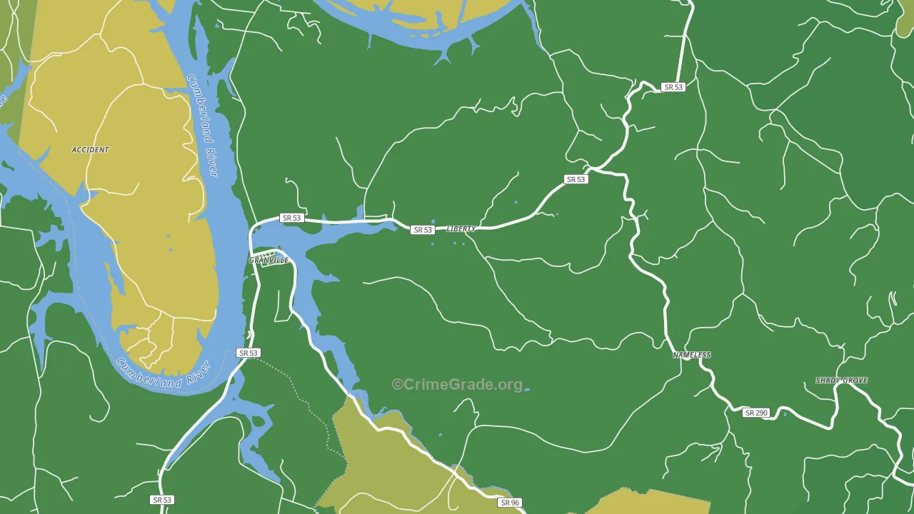 38564, TN Map of Vehicle Theft Rates