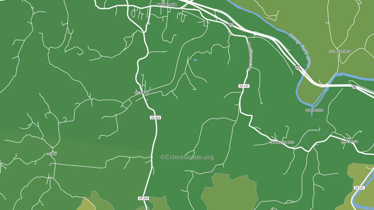 38567, TN Map of Vehicle Theft Rates