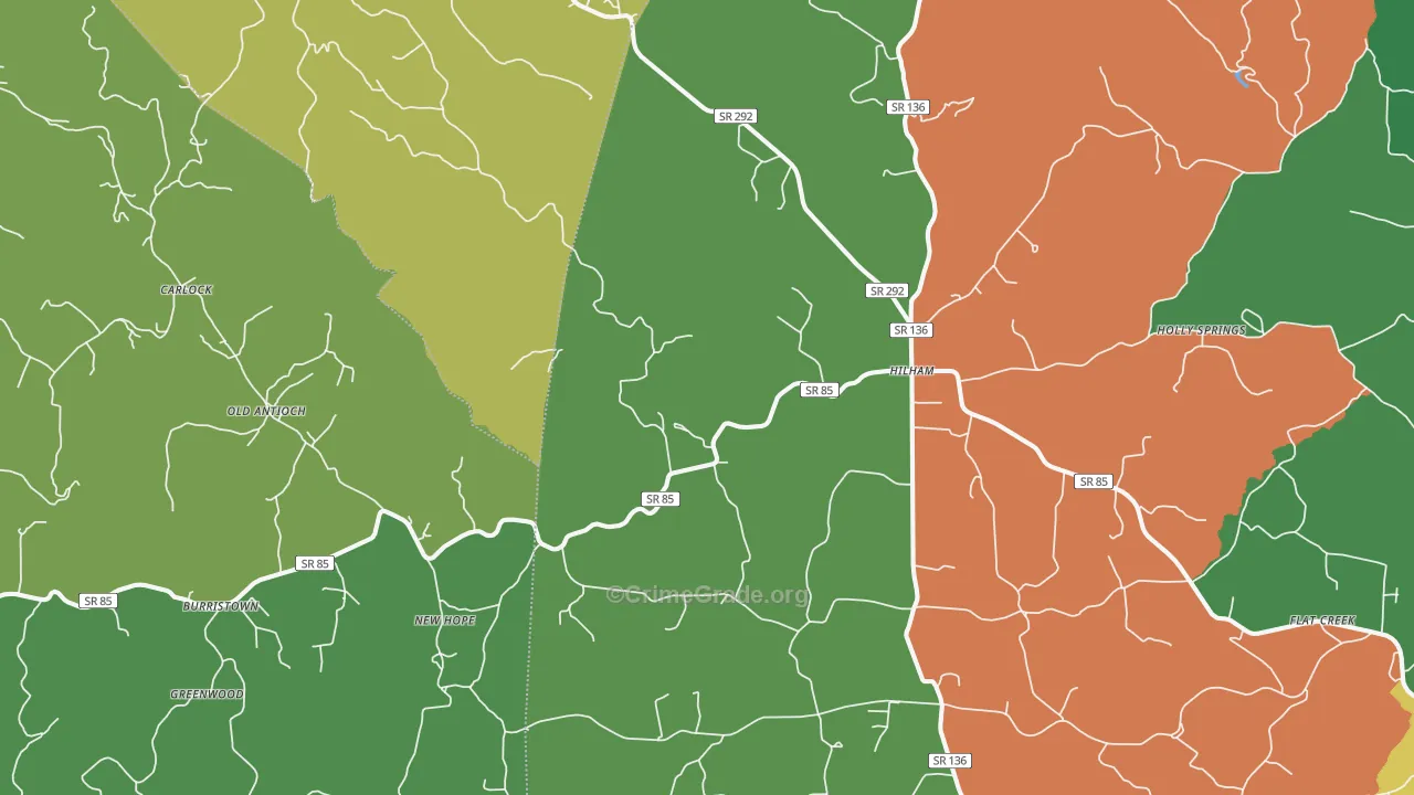 38568, TN Map of Vehicle Theft Rates