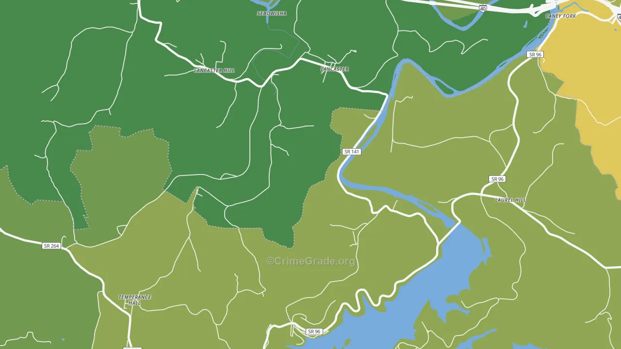 38569, TN Map of Vehicle Theft Rates