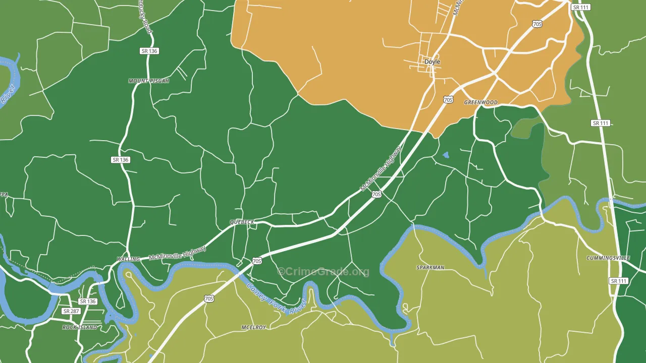 38579, TN Map of Vehicle Theft Rates