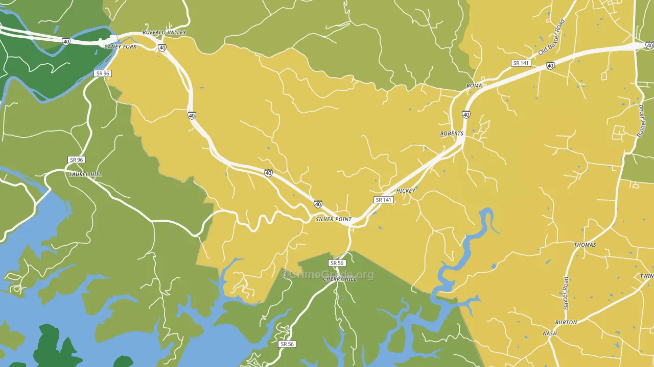 38582, TN Map of Vehicle Theft Rates