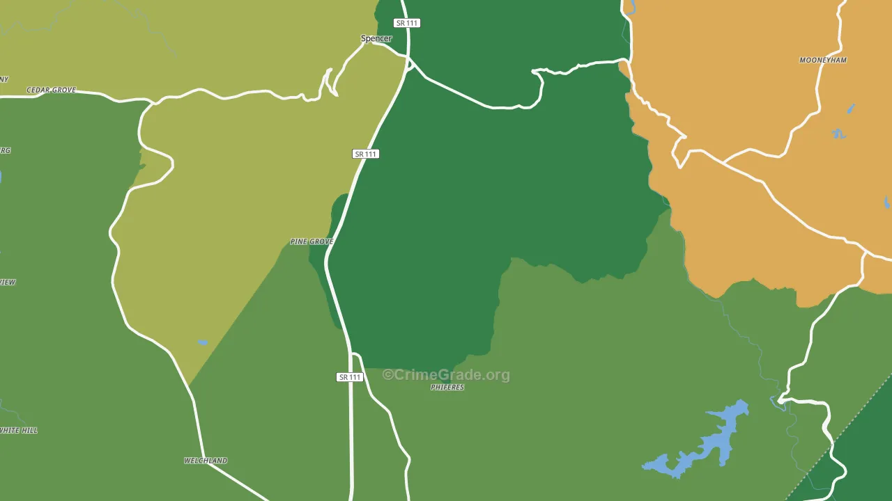 38585, TN Map of Vehicle Theft Rates