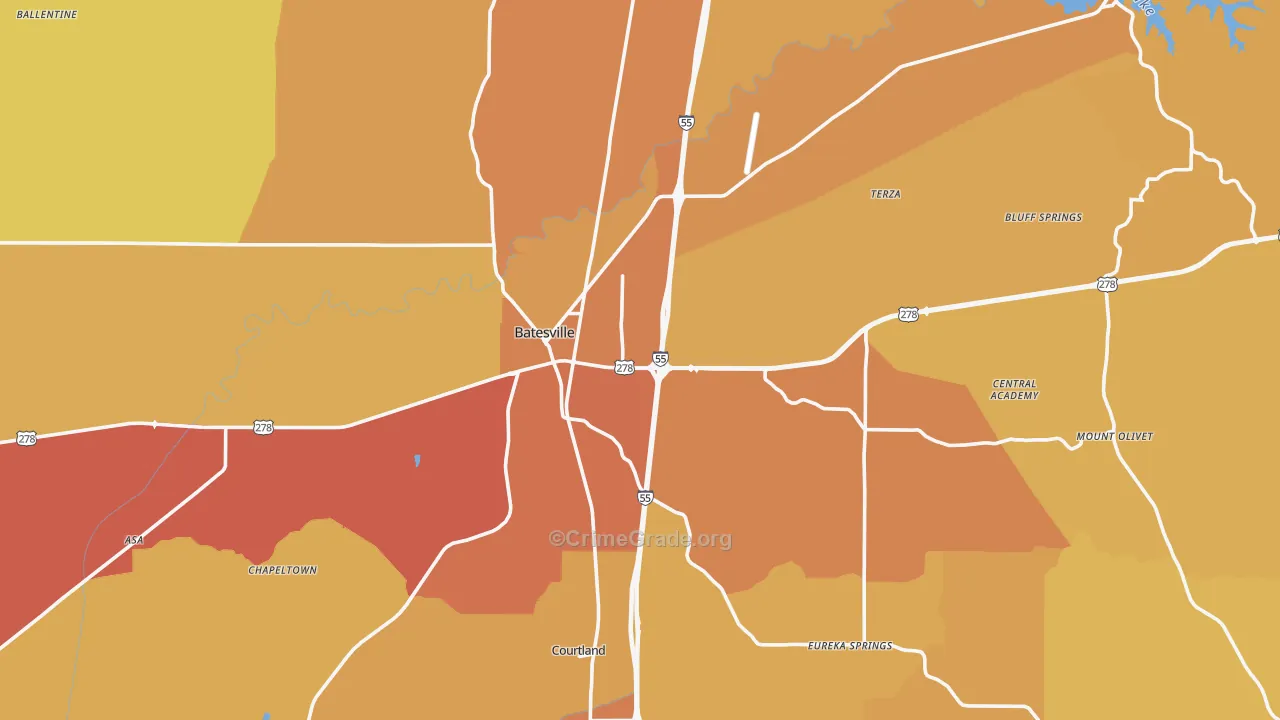 38606, MS Map of Vehicle Theft Rates