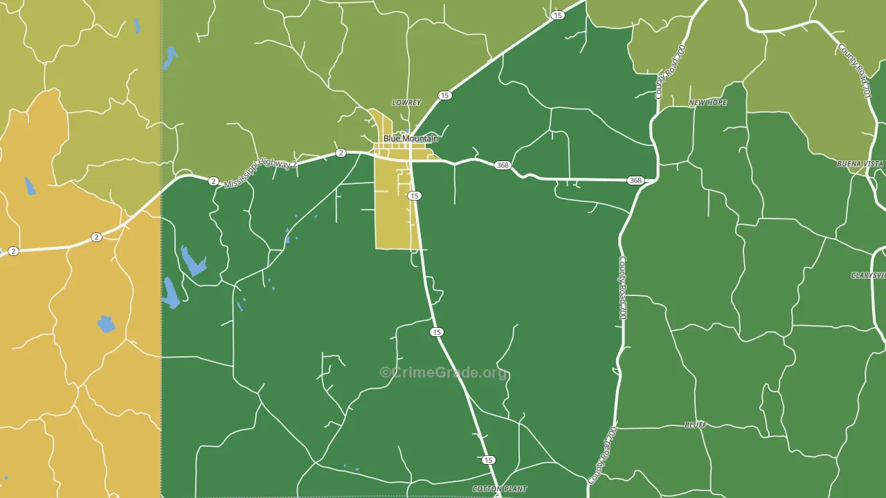 38610, MS Map of Vehicle Theft Rates
