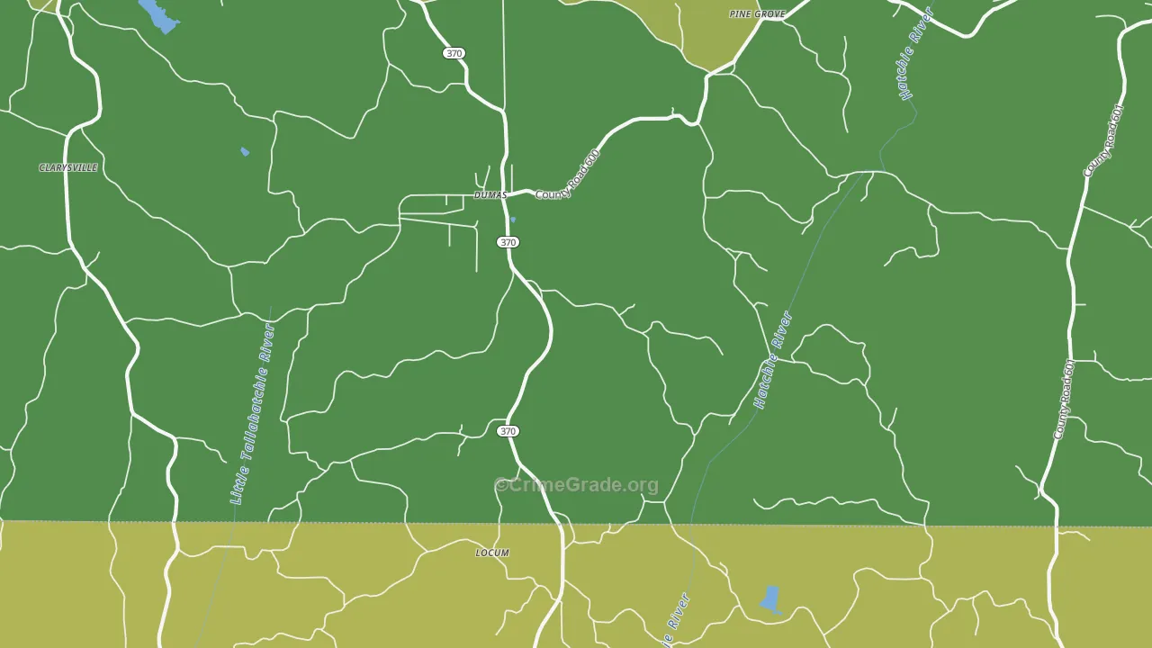 38625, MS Map of Vehicle Theft Rates