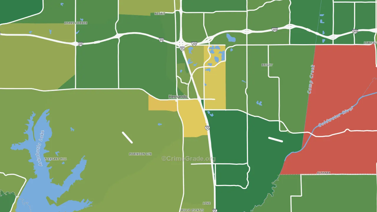 38632, MS Map of Vehicle Theft Rates