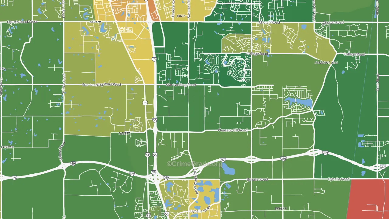 38651, MS Map of Vehicle Theft Rates