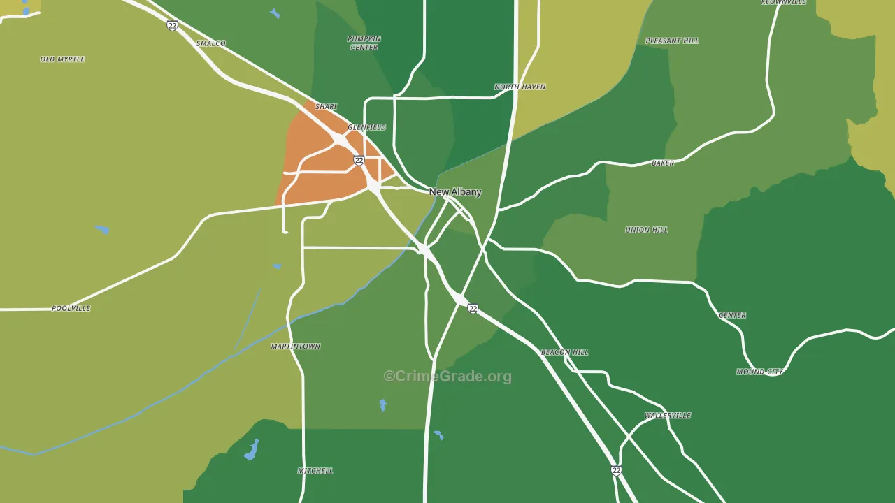 38652, MS Map of Vehicle Theft Rates