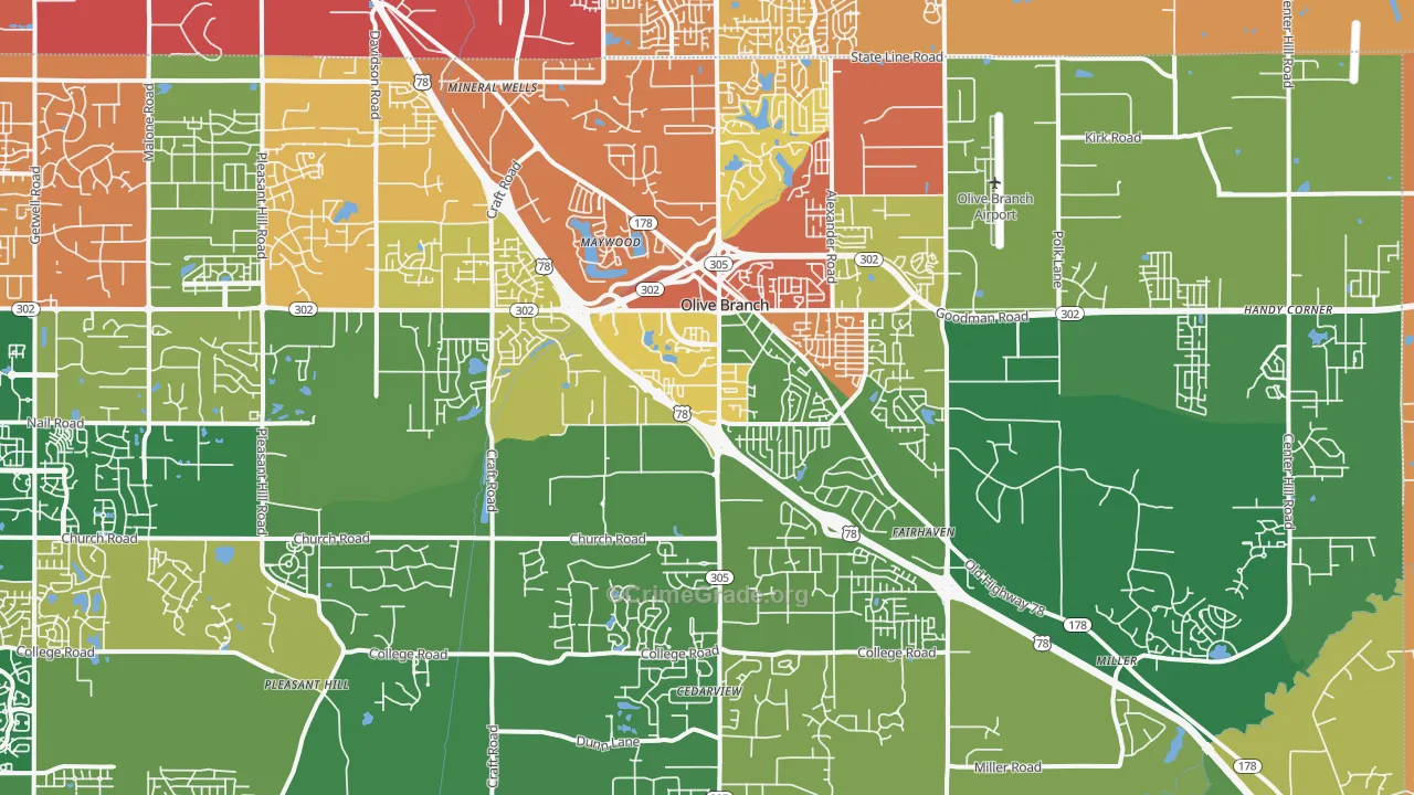 38654, MS Map of Vehicle Theft Rates