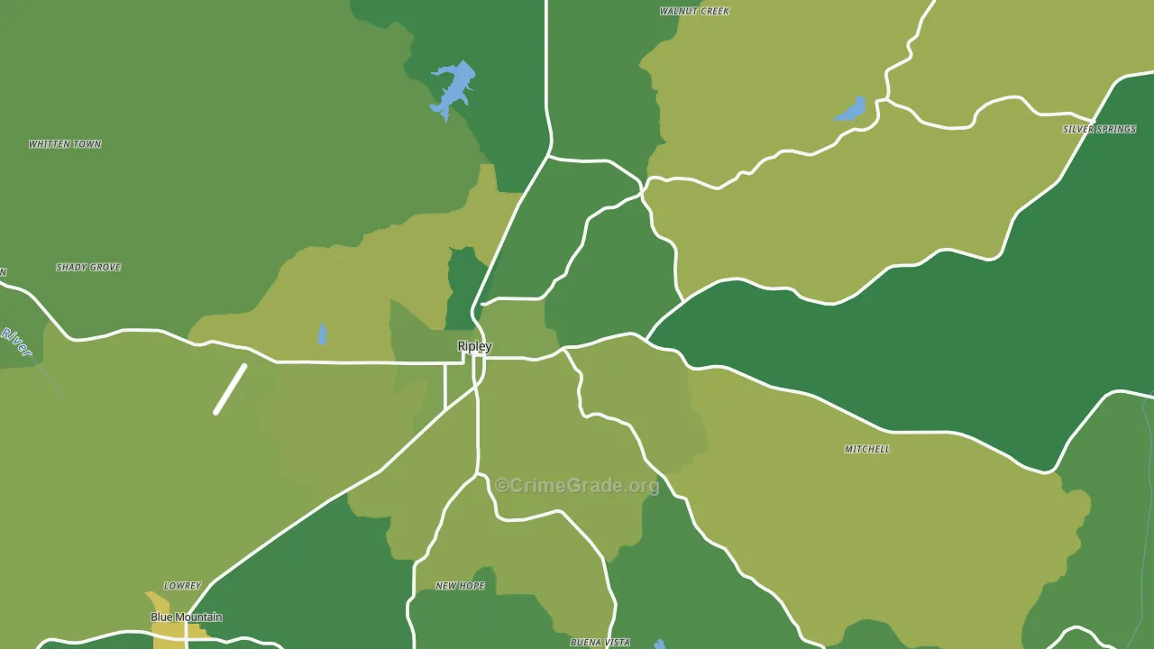 38663, MS Map of Vehicle Theft Rates