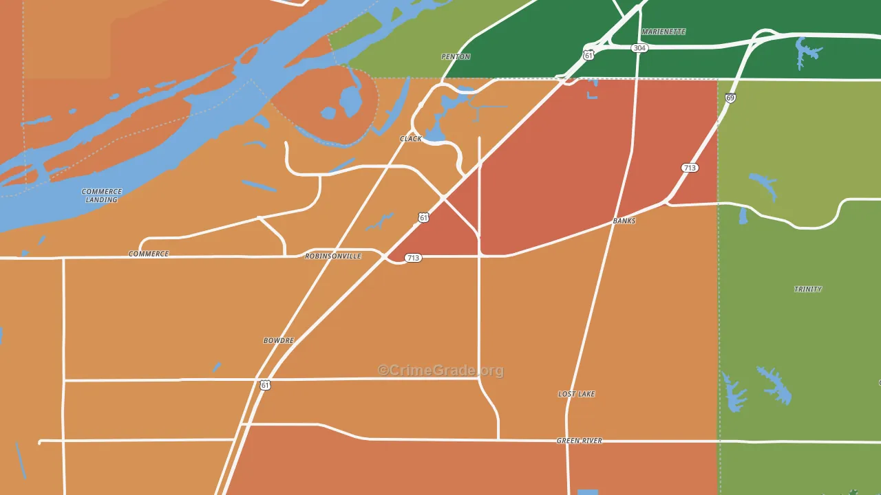38664, MS Map of Vehicle Theft Rates