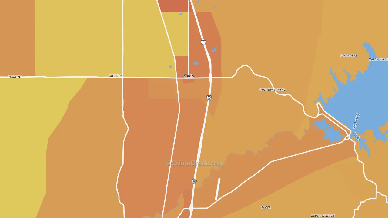 38666, MS Map of Vehicle Theft Rates