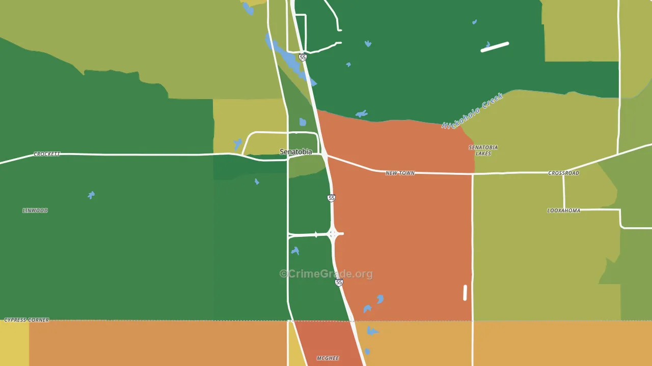 38668, MS Map of Vehicle Theft Rates