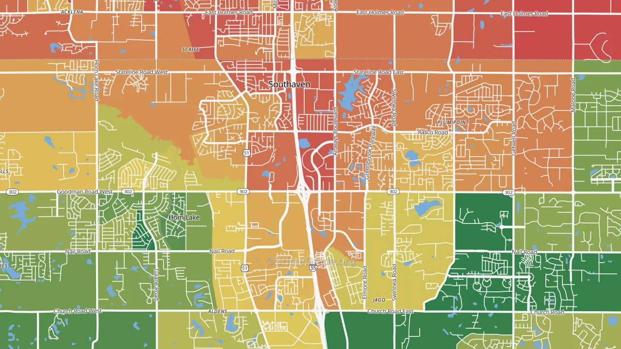 38671, MS Map of Vehicle Theft Rates