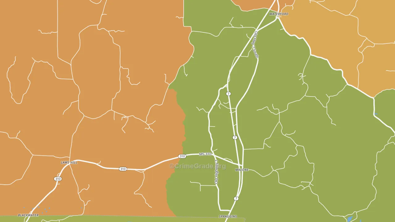 38685, MS Map of Vehicle Theft Rates