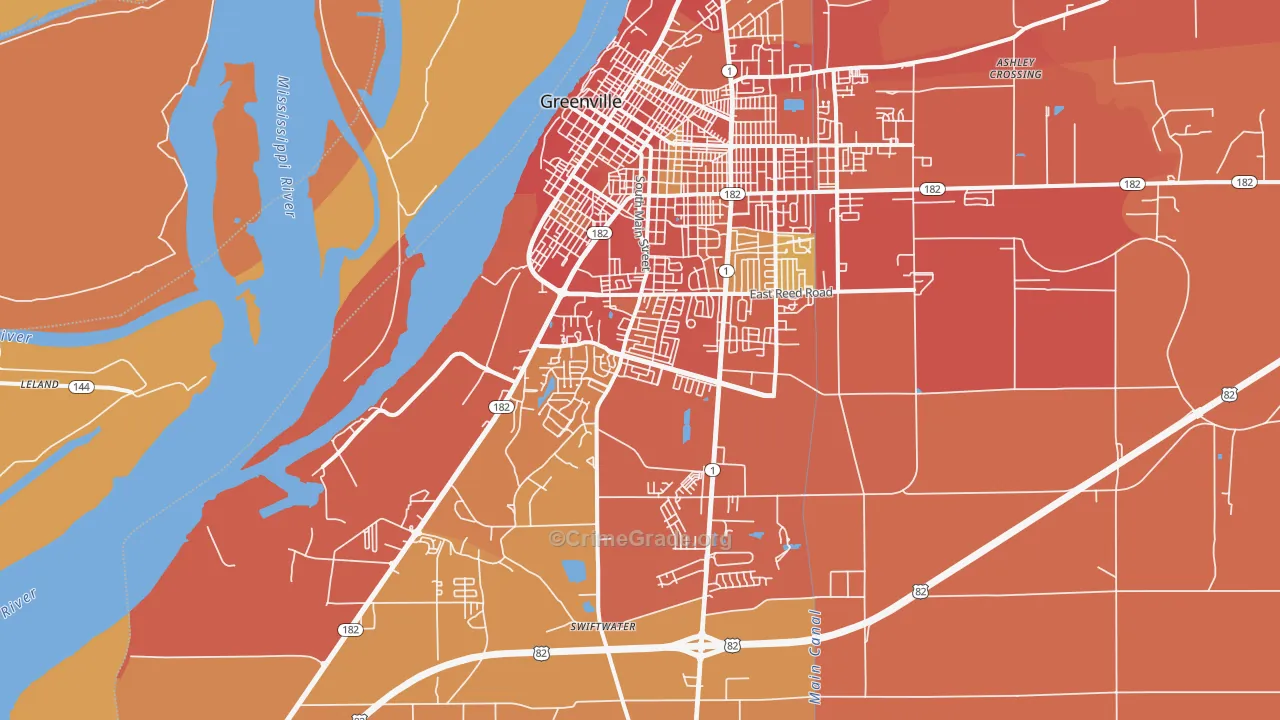 38701, MS Map of Vehicle Theft Rates