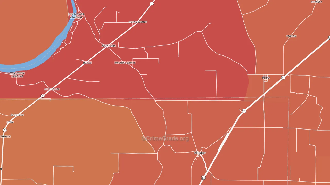 38720, MS Map of Vehicle Theft Rates