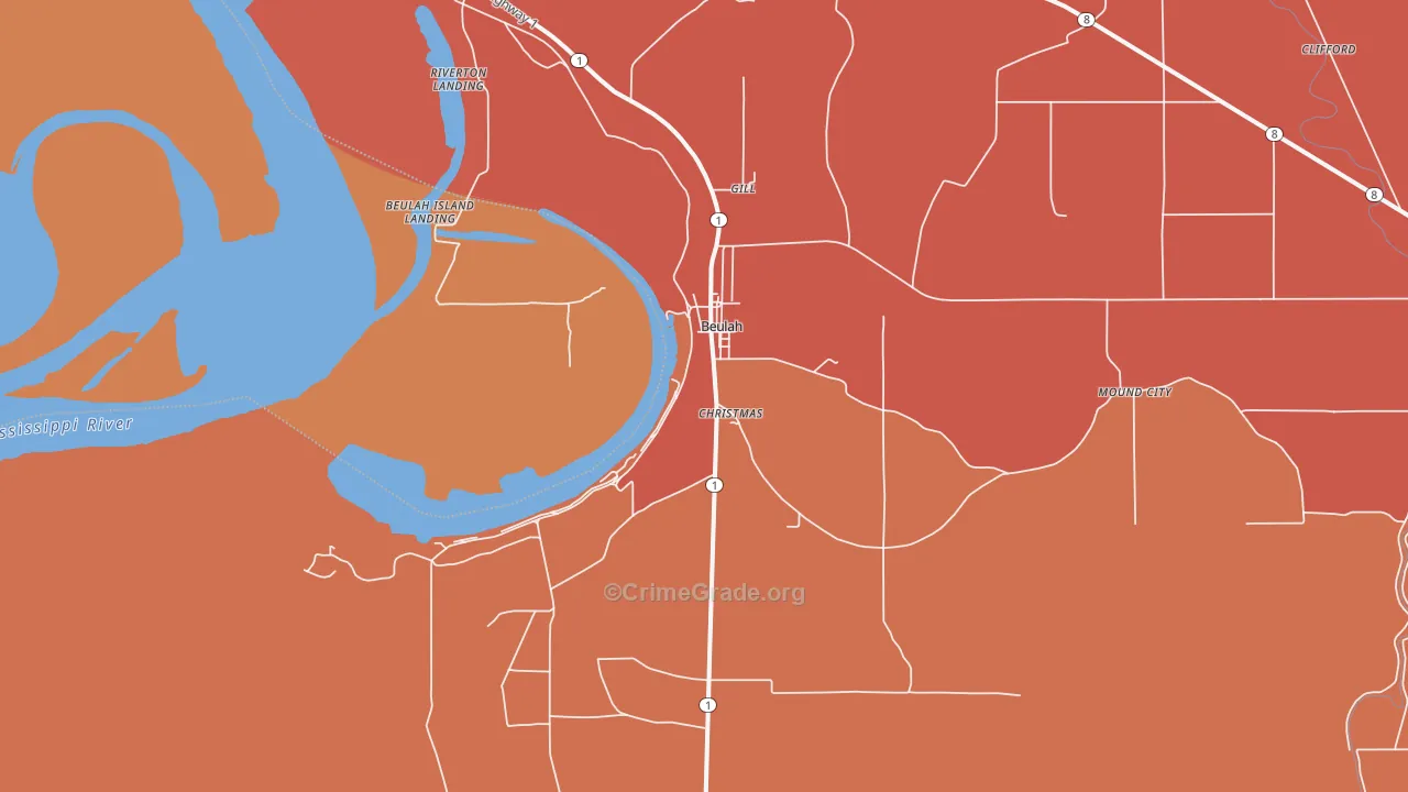 38726, MS Map of Vehicle Theft Rates