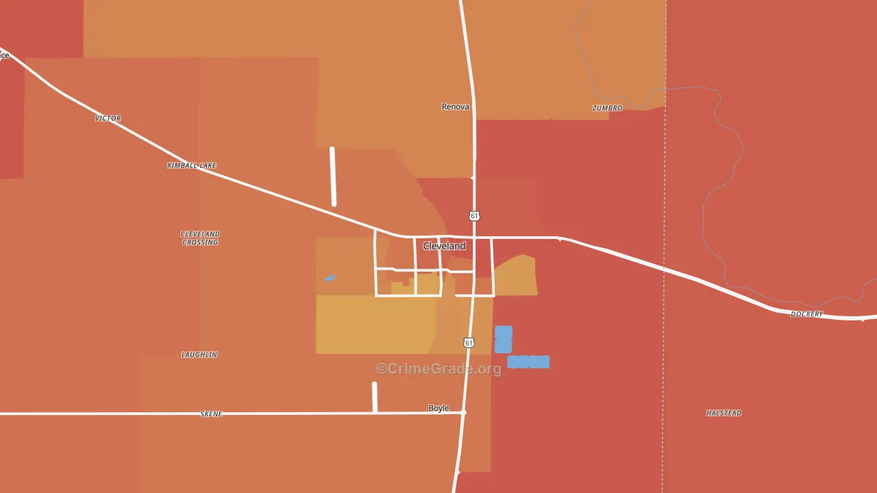 38732, MS Map of Vehicle Theft Rates