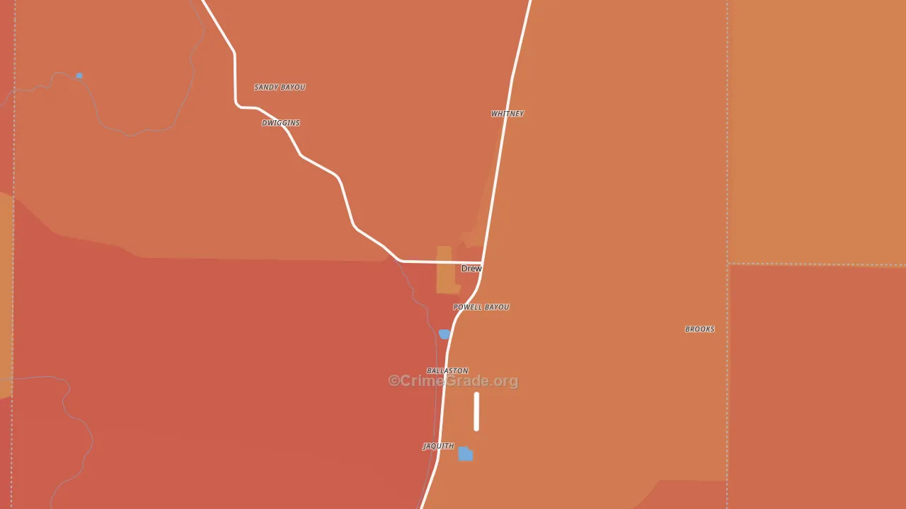38737, MS Map of Vehicle Theft Rates
