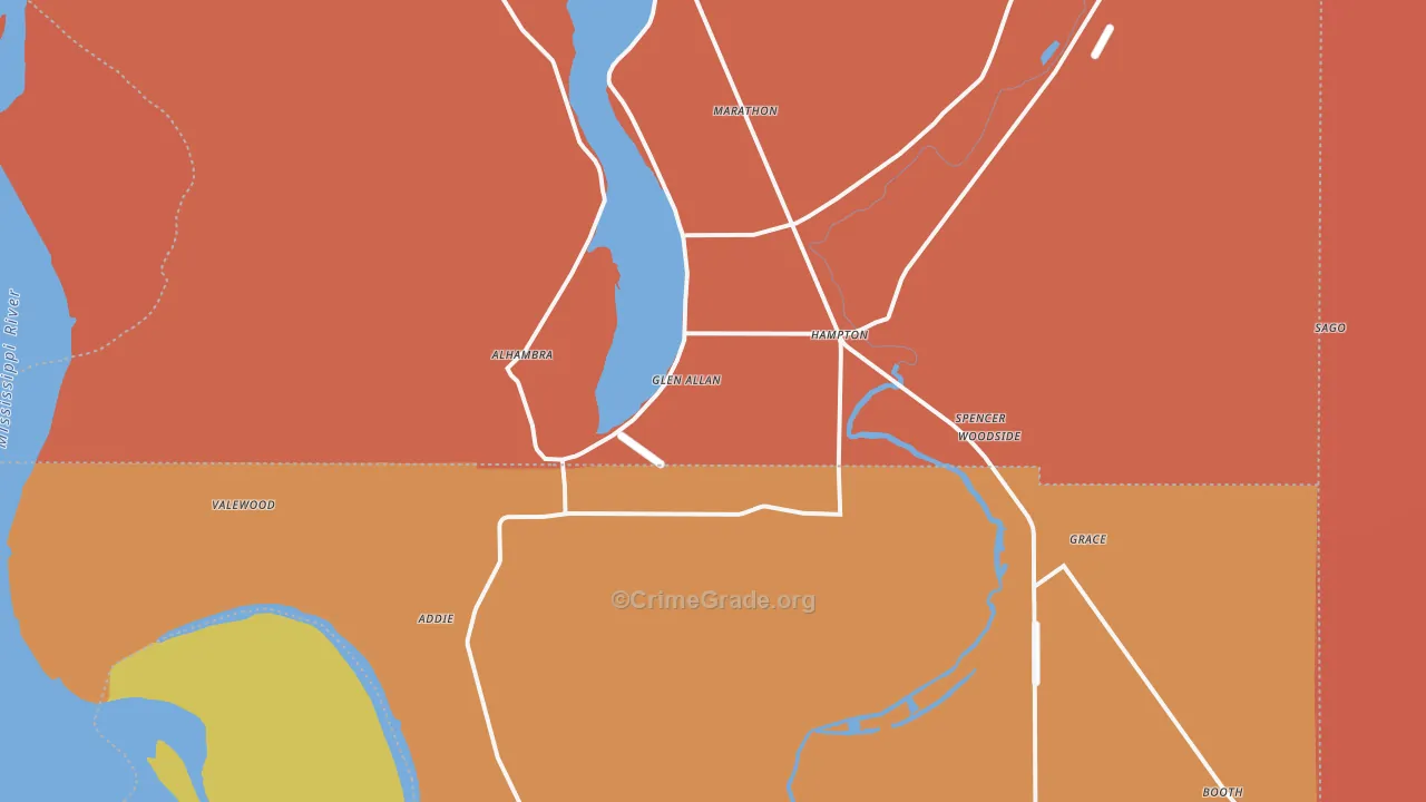 38744, MS Map of Vehicle Theft Rates