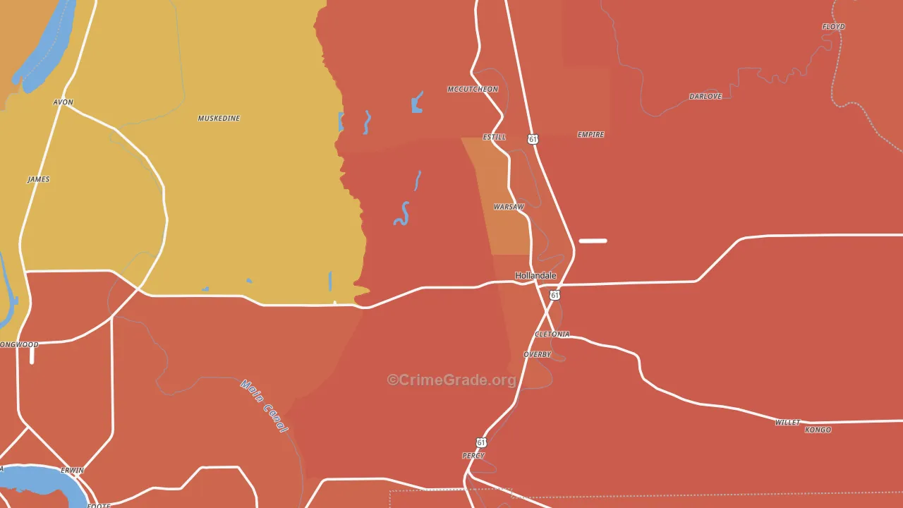 38748, MS Map of Vehicle Theft Rates