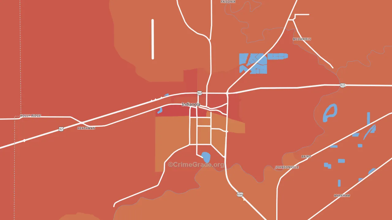 38751, MS Map of Vehicle Theft Rates