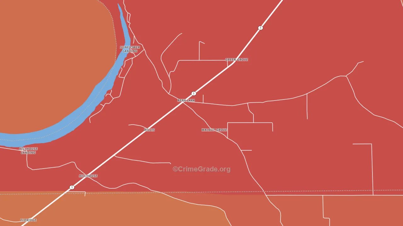 38767, MS Map of Vehicle Theft Rates