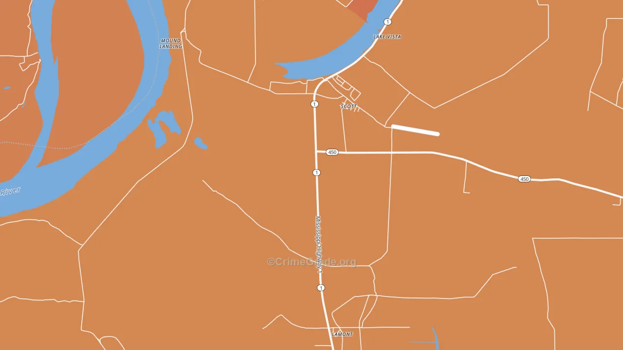 38772, MS Map of Vehicle Theft Rates