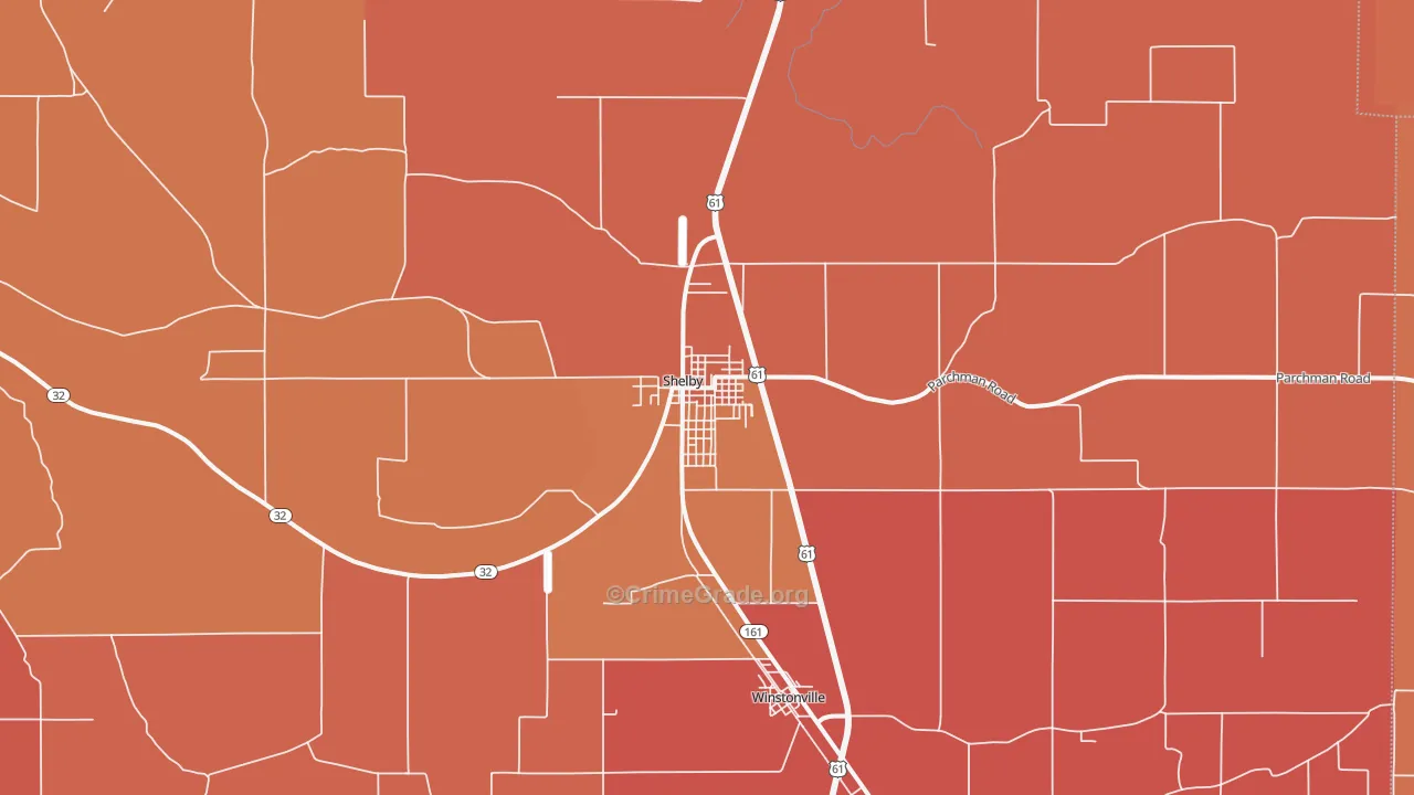 38774, MS Map of Vehicle Theft Rates