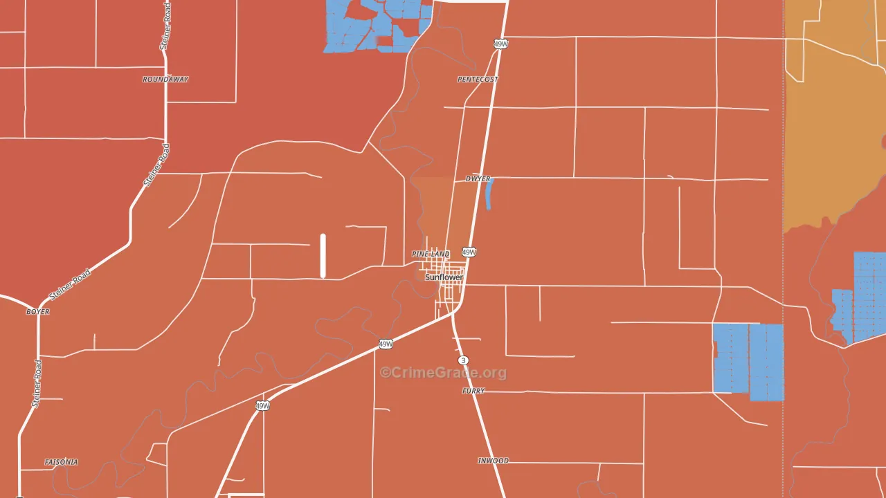 38778, MS Map of Vehicle Theft Rates