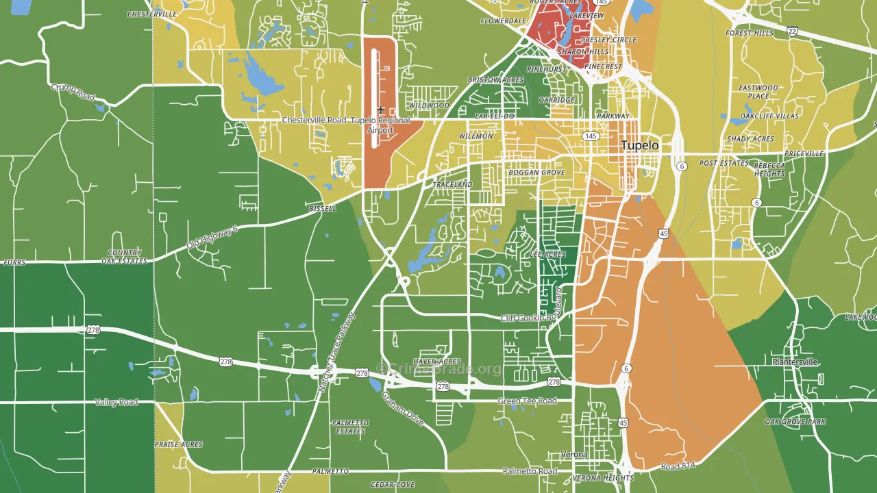 38801, MS Map of Vehicle Theft Rates