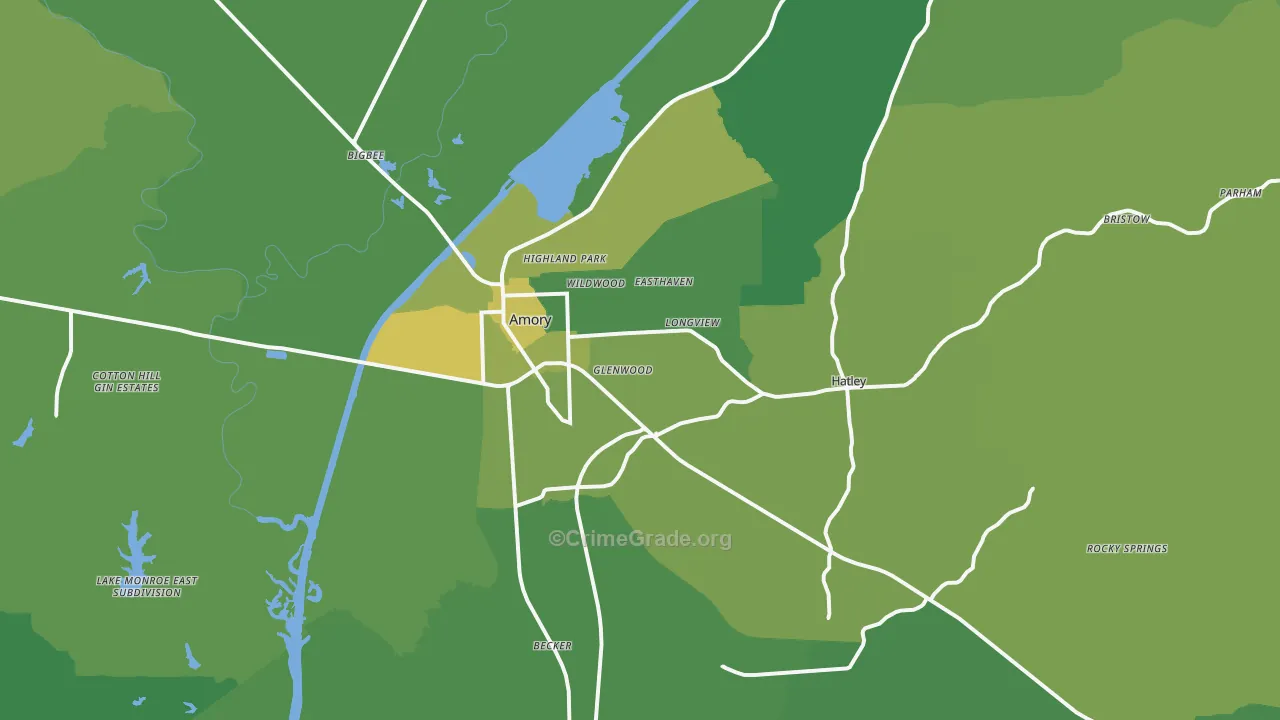 38821, MS Map of Vehicle Theft Rates