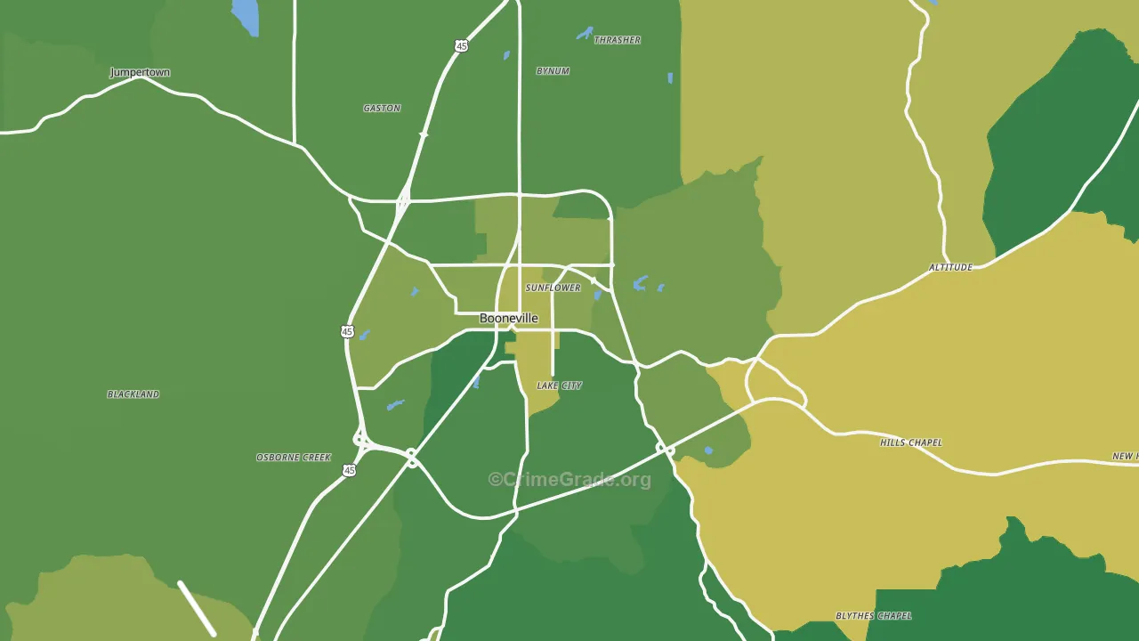38829, MS Map of Vehicle Theft Rates