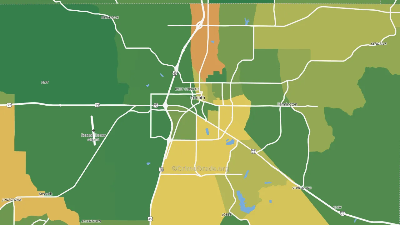 38834, MS Map of Vehicle Theft Rates