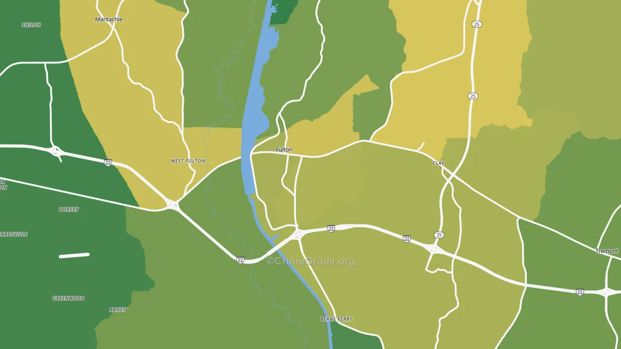 38843, MS Map of Vehicle Theft Rates